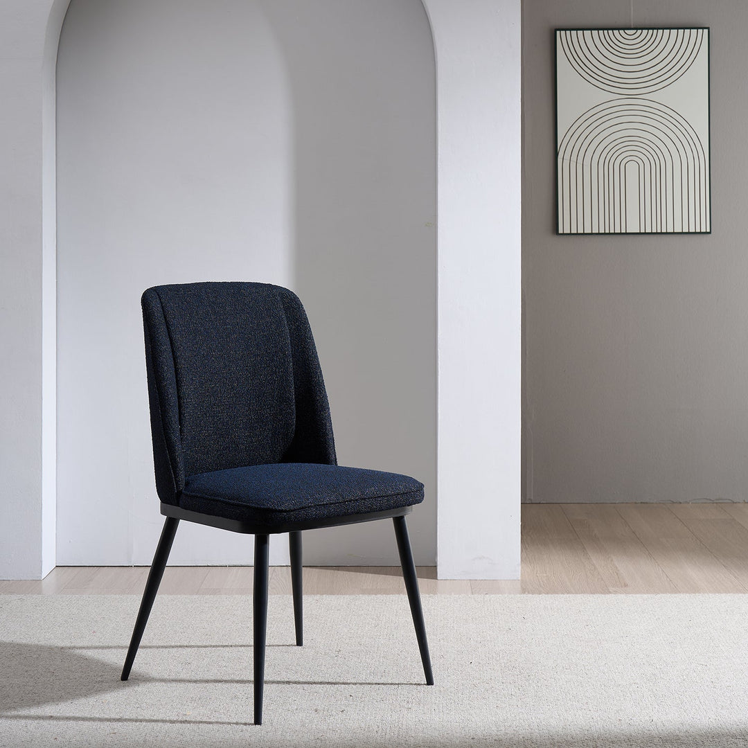 Modern Fabric And Leather Dining Chair METAL MAN N10