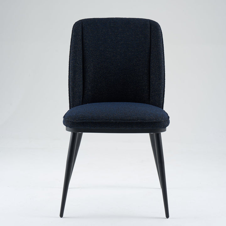 Modern Fabric And Leather Dining Chair METAL MAN N10