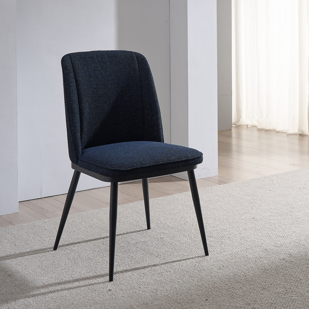 Modern Fabric And Leather Dining Chair METAL MAN N10