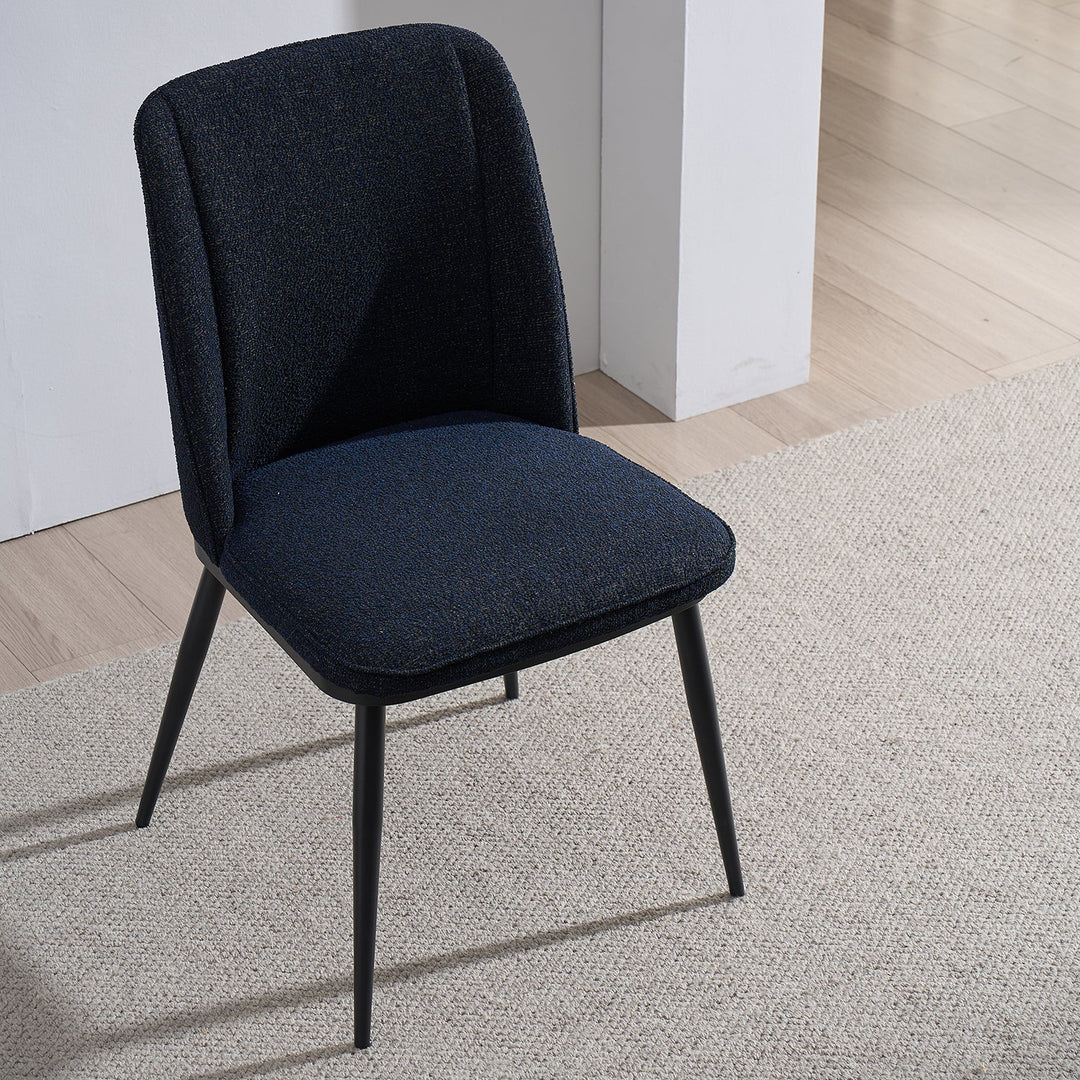 Modern Fabric And Leather Dining Chair METAL MAN N10