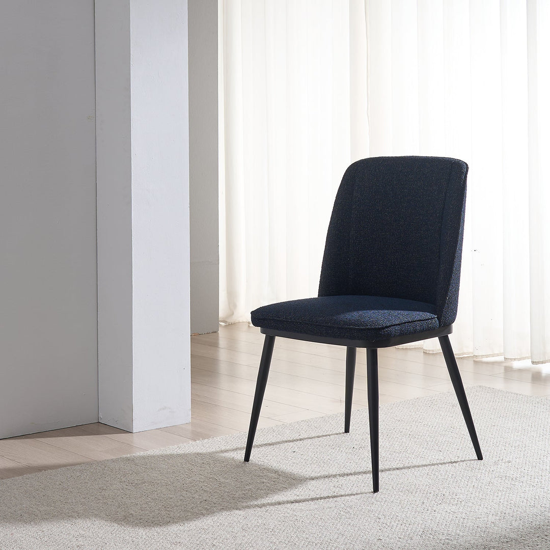 Modern Fabric And Leather Dining Chair METAL MAN N10