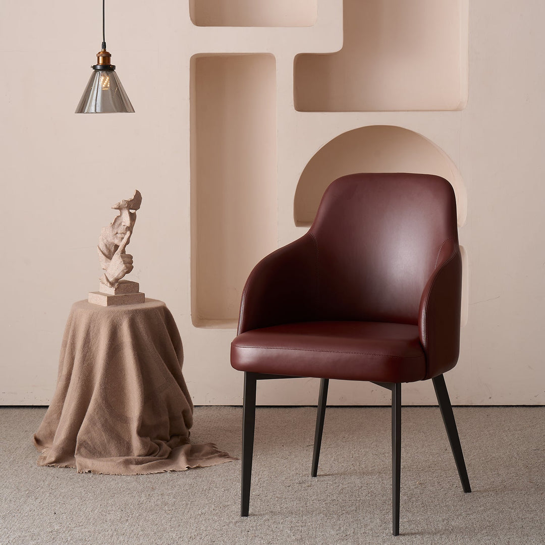 Modern Fabric And Leather Dining Chair METAL MAN N11