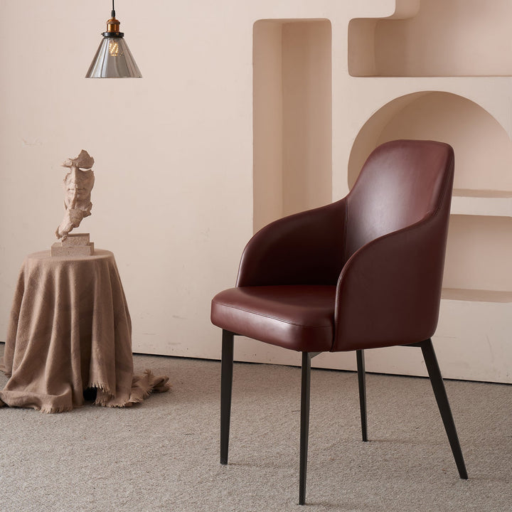 Modern Fabric And Leather Dining Chair METAL MAN N11