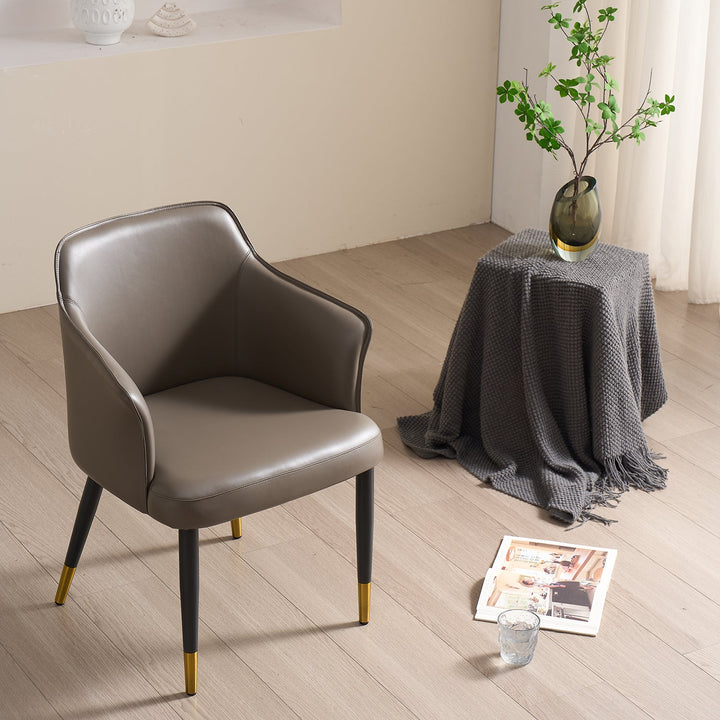 Modern Fabric And Leather Dining Chair METAL MAN N12