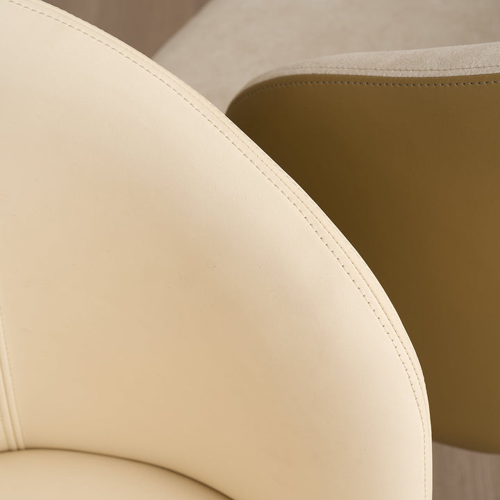 Modern Fabric And Leather Dining Chair METAL MAN N13