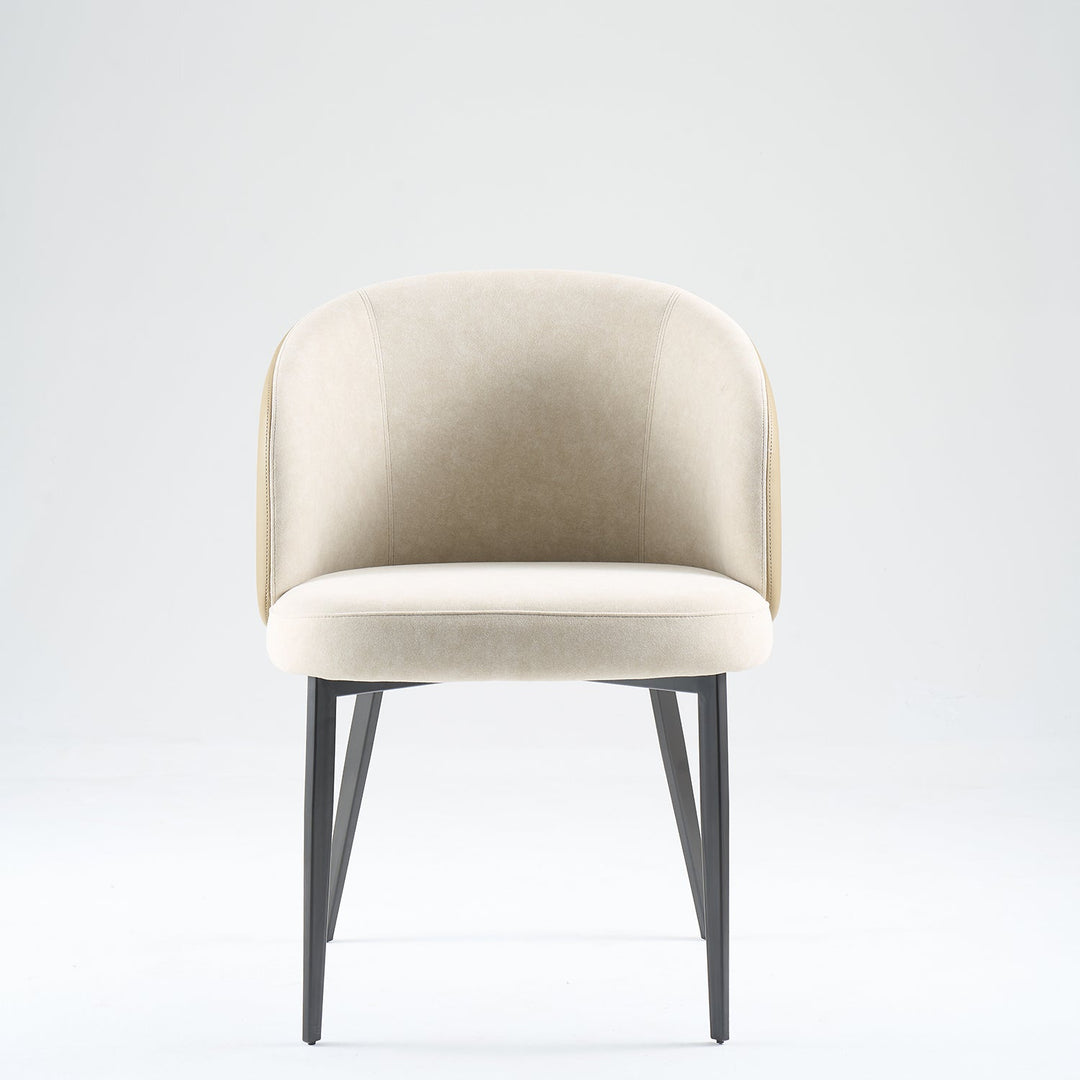 Modern Fabric And Leather Dining Chair METAL MAN N13