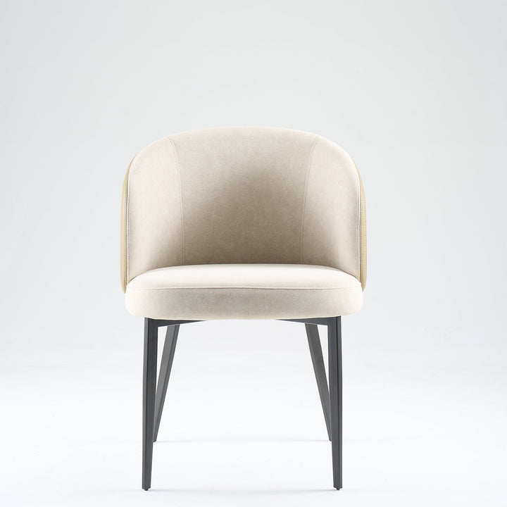 Modern Fabric And Leather Dining Chair METAL MAN N13