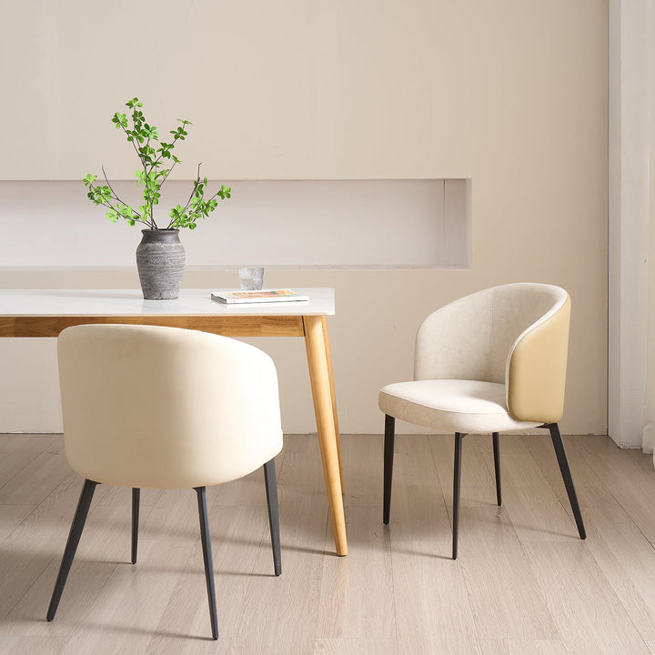 Modern Fabric And Leather Dining Chair METAL MAN N13