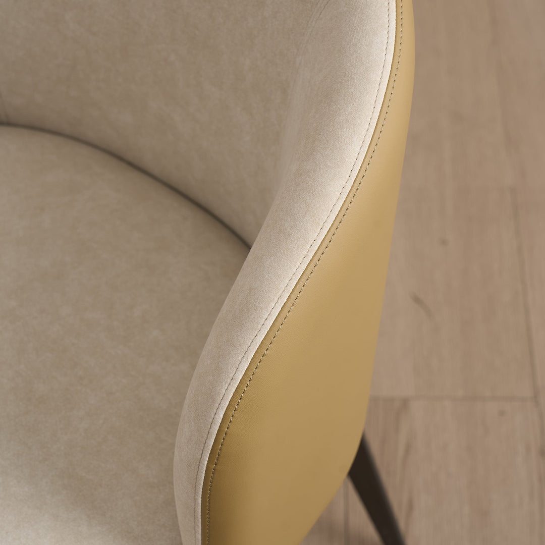 Modern Fabric And Leather Dining Chair METAL MAN N13