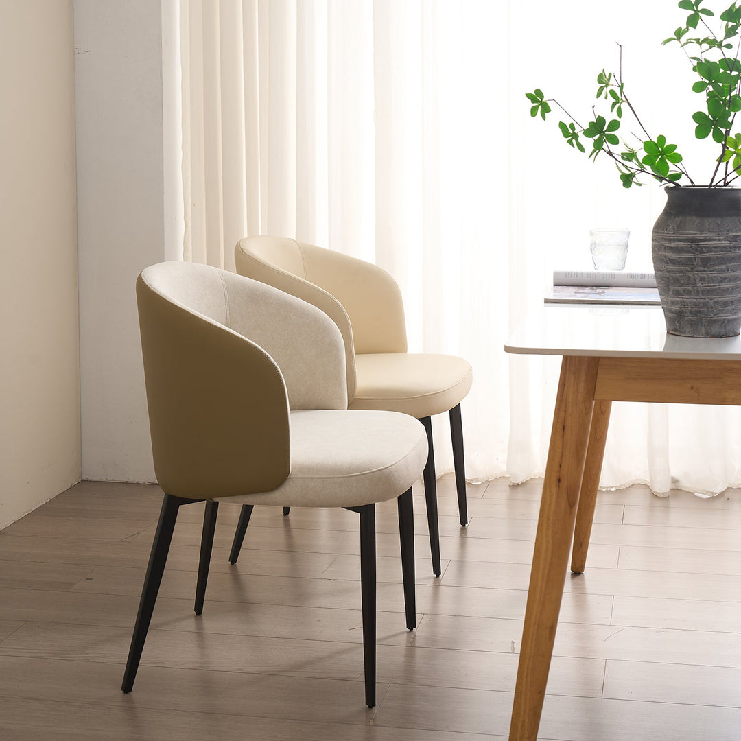 Modern Fabric And Leather Dining Chair METAL MAN N13