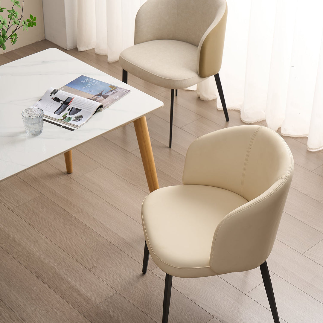 Modern Fabric And Leather Dining Chair METAL MAN N13