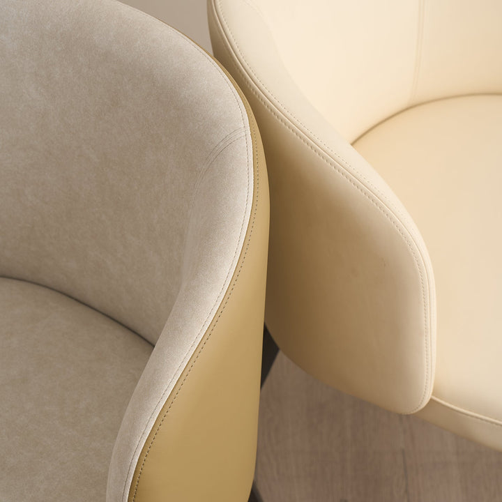 Modern Fabric And Leather Dining Chair METAL MAN N13