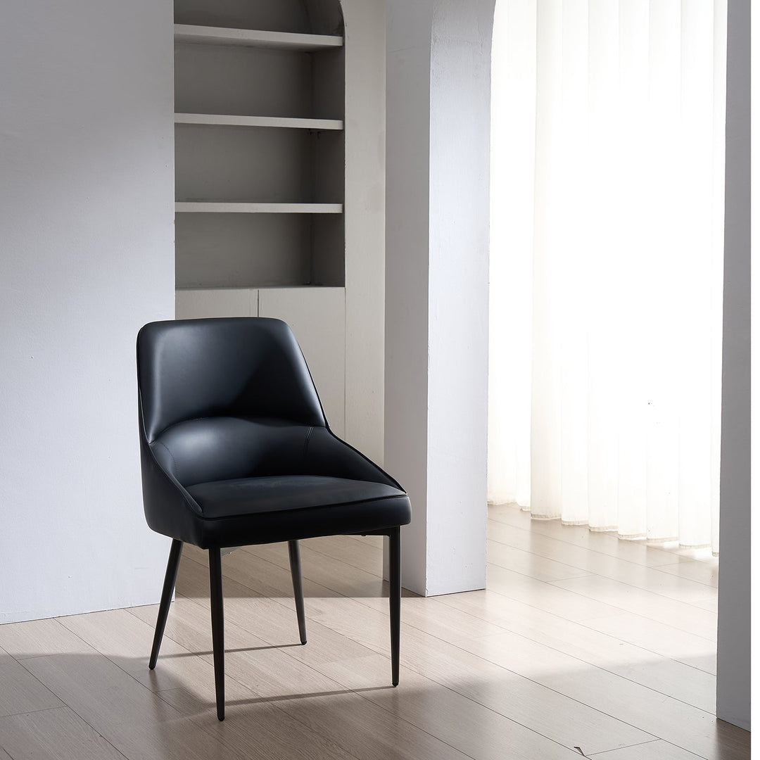 Modern Fabric And Leather Dining Chair METAL MAN N14