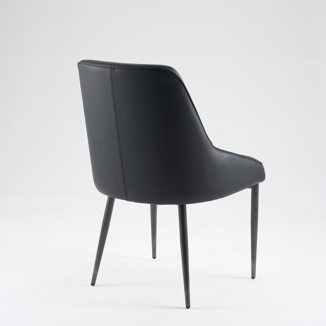 Modern Fabric And Leather Dining Chair METAL MAN N14