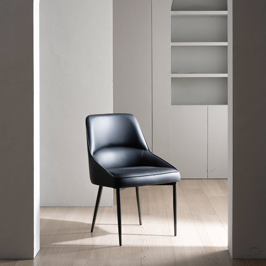 Modern Fabric And Leather Dining Chair METAL MAN N14