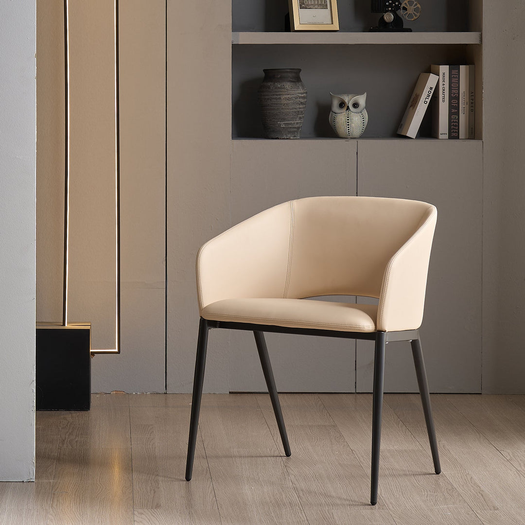 Modern Fabric And Leather Dining Chair METAL MAN N16