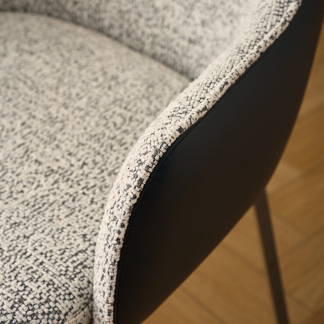 Modern Fabric And Leather Dining Chair METAL MAN N20