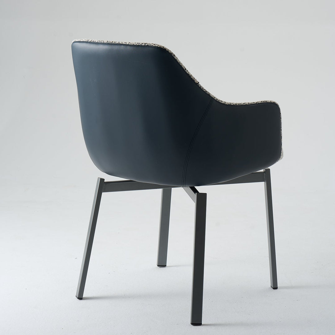 Modern Fabric And Leather Dining Chair METAL MAN N20