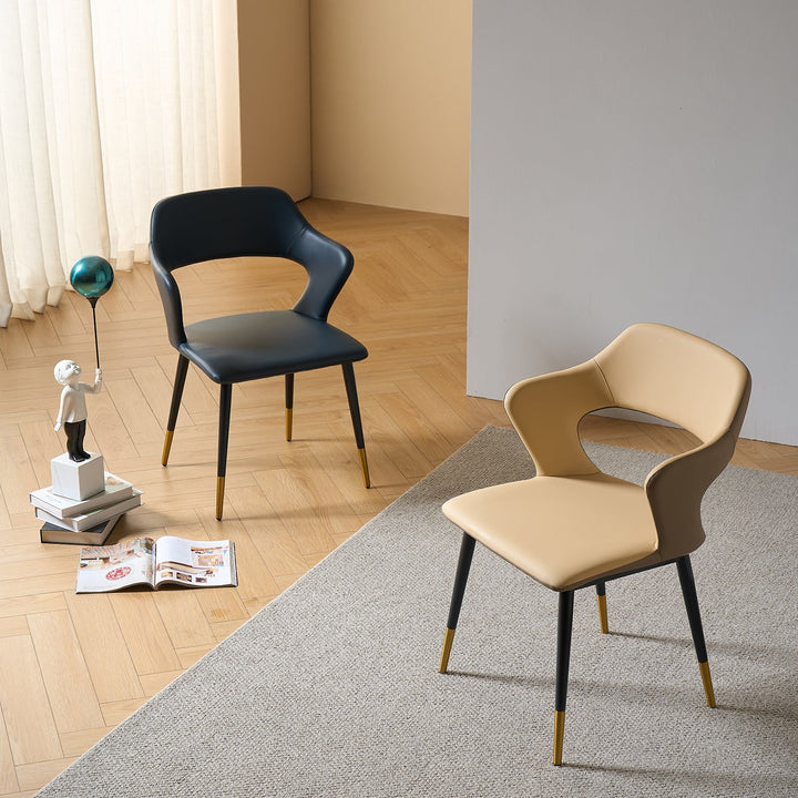 Modern Fabric And Leather Dining Chair METAL MAN N2