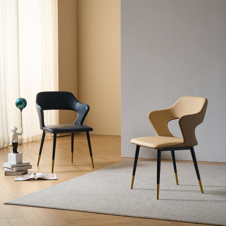 Modern Fabric And Leather Dining Chair METAL MAN N2