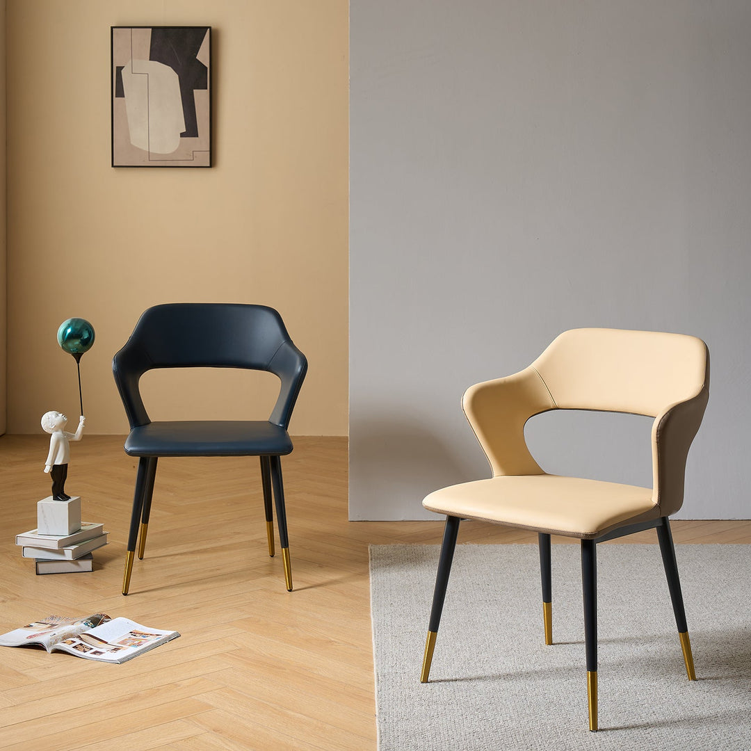 Modern Fabric And Leather Dining Chair METAL MAN N2