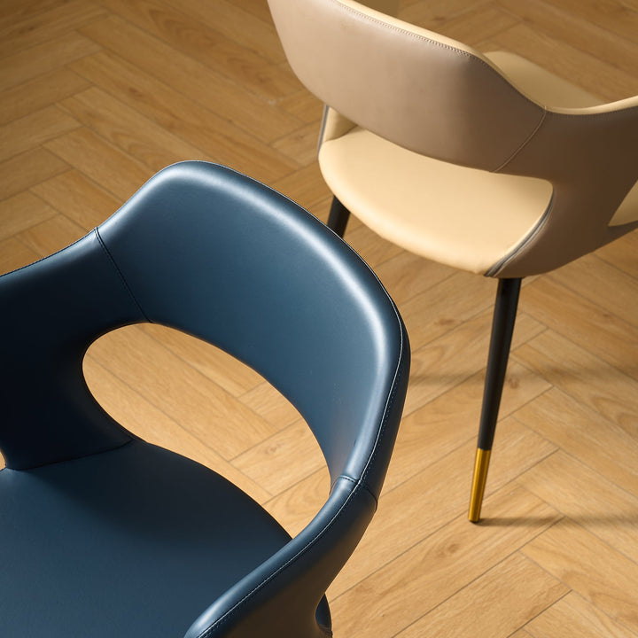 Modern Fabric And Leather Dining Chair METAL MAN N2