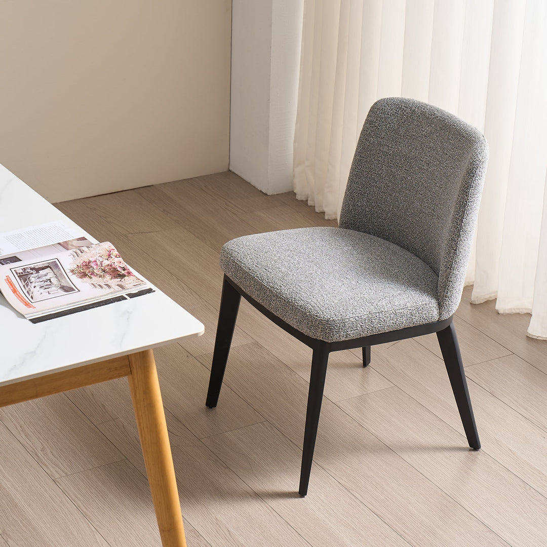 Modern Fabric And Leather Dining Chair METAL MAN N4