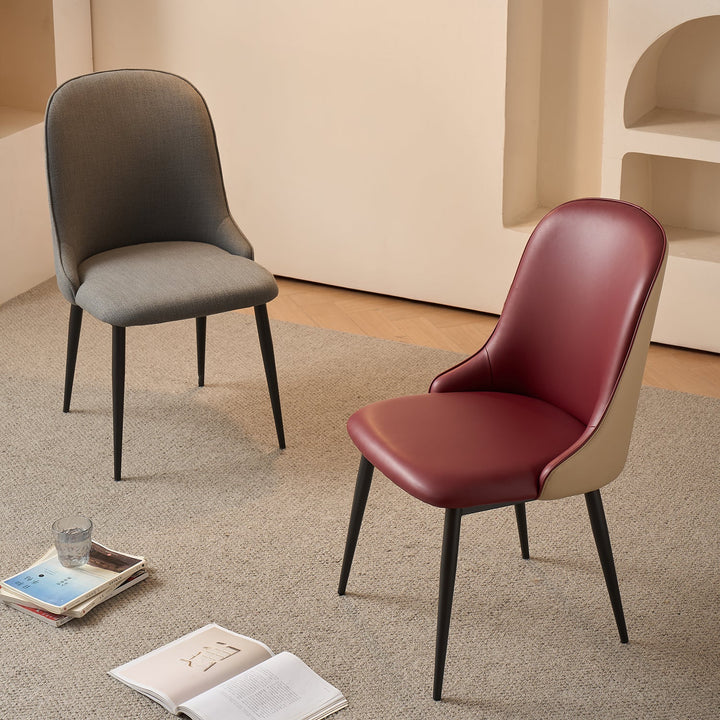 Modern Fabric And Leather Dining Chair METAL MAN N5