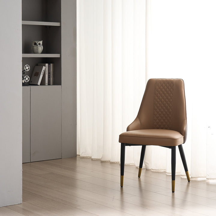 Modern Fabric And Leather Dining Chair METAL MAN N7