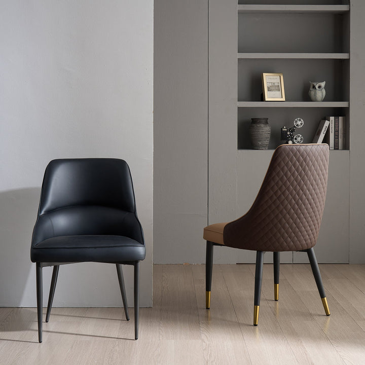 Modern Fabric And Leather Dining Chair METAL MAN N7