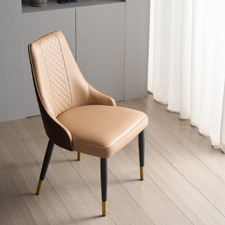 Modern Fabric And Leather Dining Chair METAL MAN N7