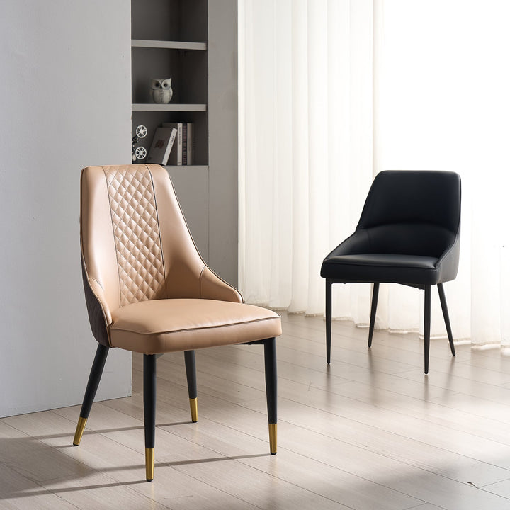 Modern Fabric And Leather Dining Chair METAL MAN N7