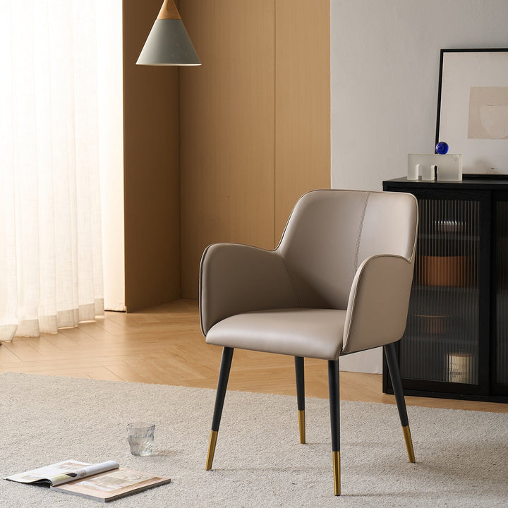 Modern Fabric And Leather Dining Chair METAL MAN N9