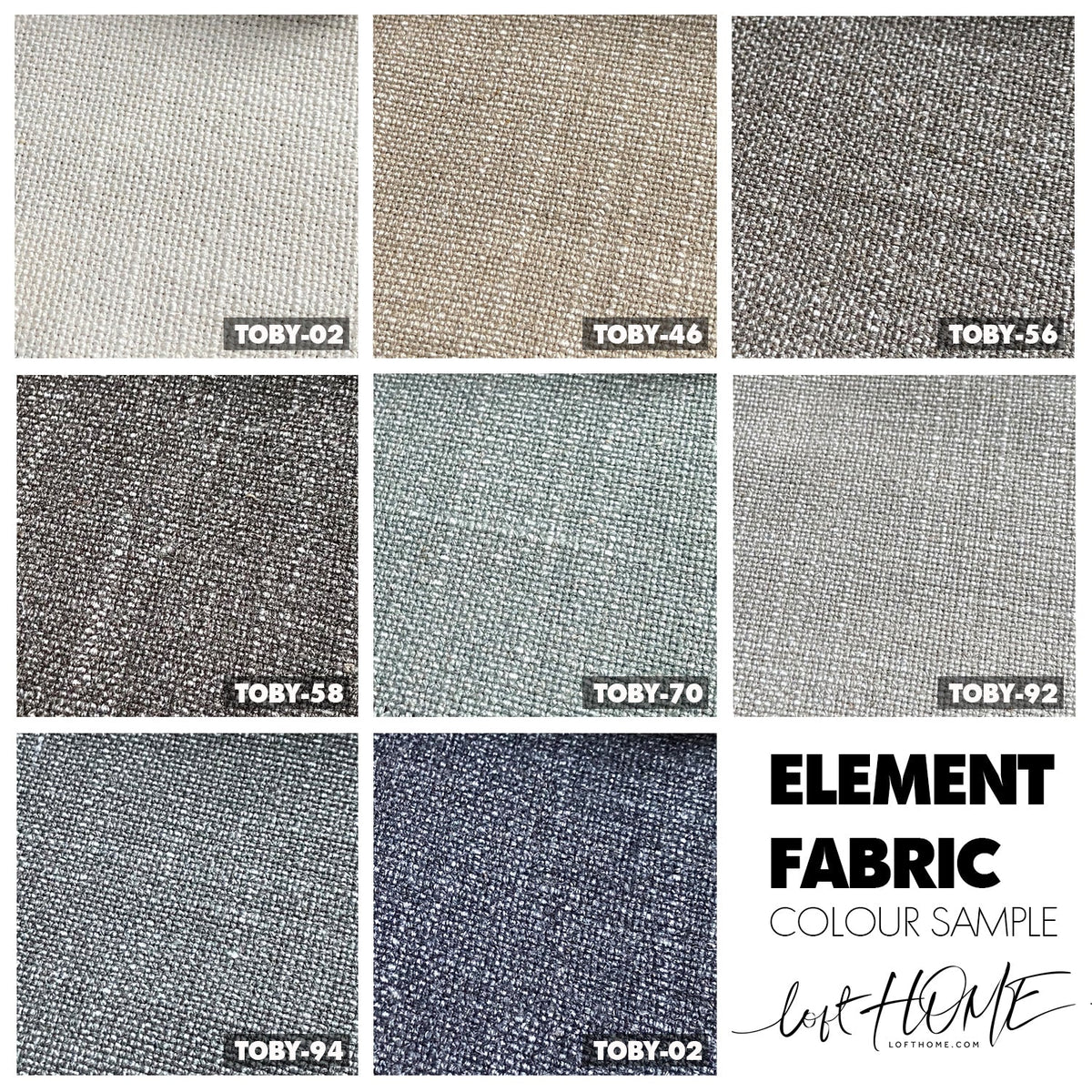 Minimalist Fabric 1 Seater Sofa THADDEUS ARMLESS Color Swatches