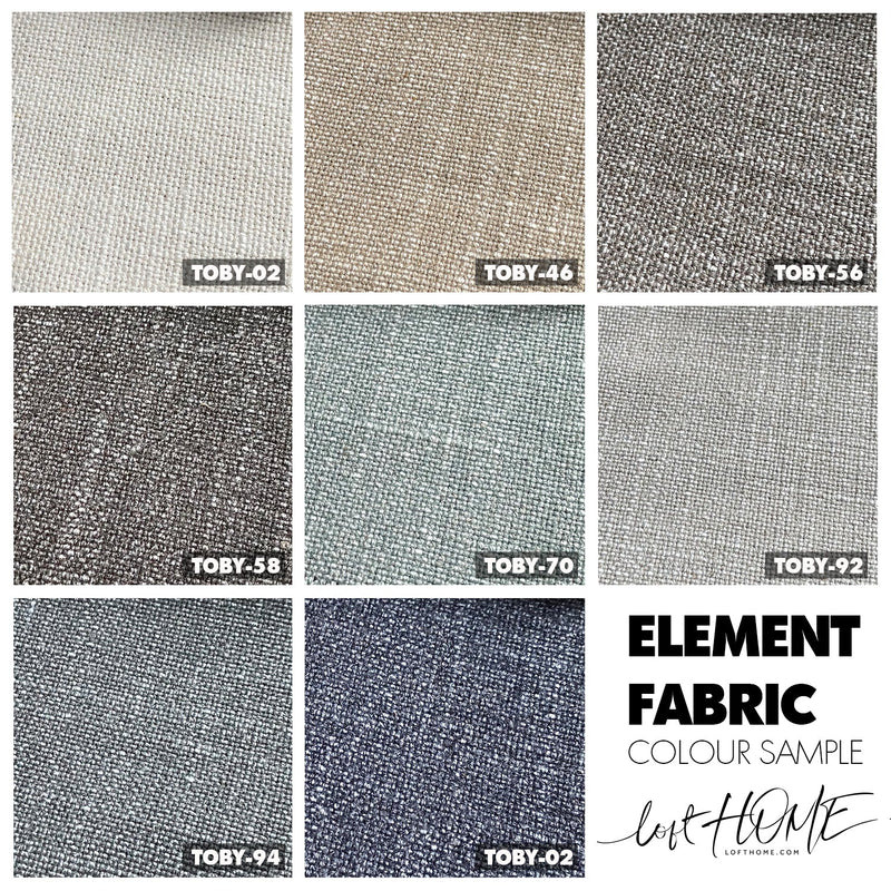 Minimalist Fabric 1 Seater Sofa THADDEUS ARMLESS Color Swatches