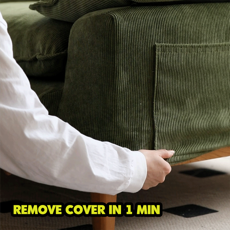 Scandinavian Corduroy Velvet Fabric 3 Seater Sofa INDIGO