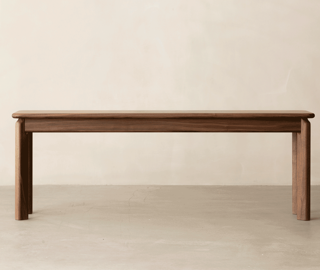 Japandi Walnut Wood Dining Bench RIVERIN