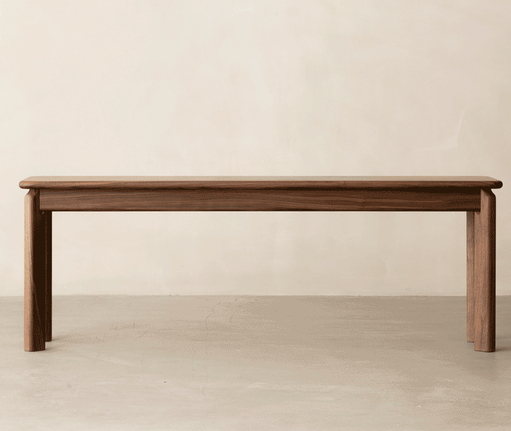 Japandi Walnut Wood Dining Bench RIVERIN