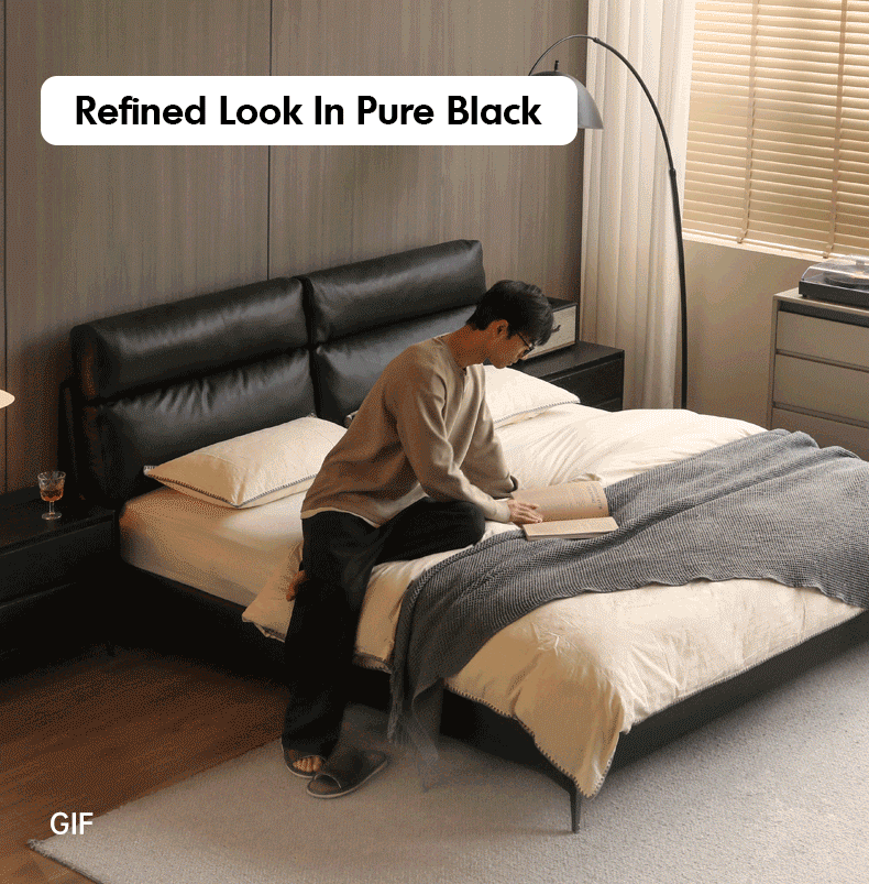 Modern Genuine Leather Bed Frame DUSKO