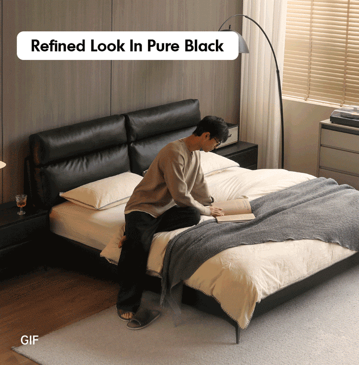 Modern Genuine Leather Bed Frame DUSKO