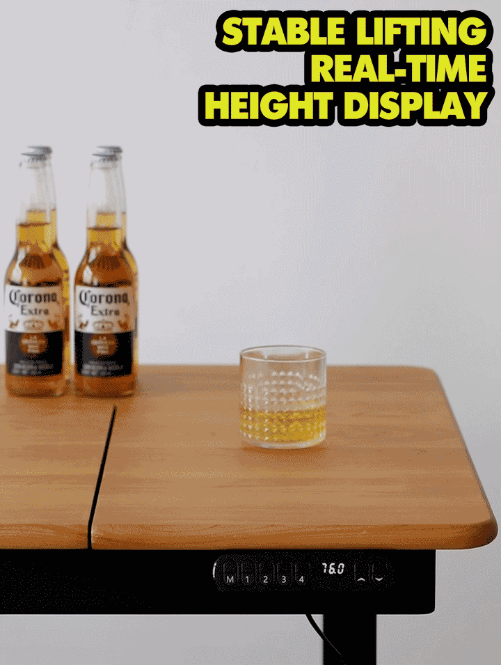 Scandinavian Cherry Wood Electric Height Adjustable Study Table KAZAMA