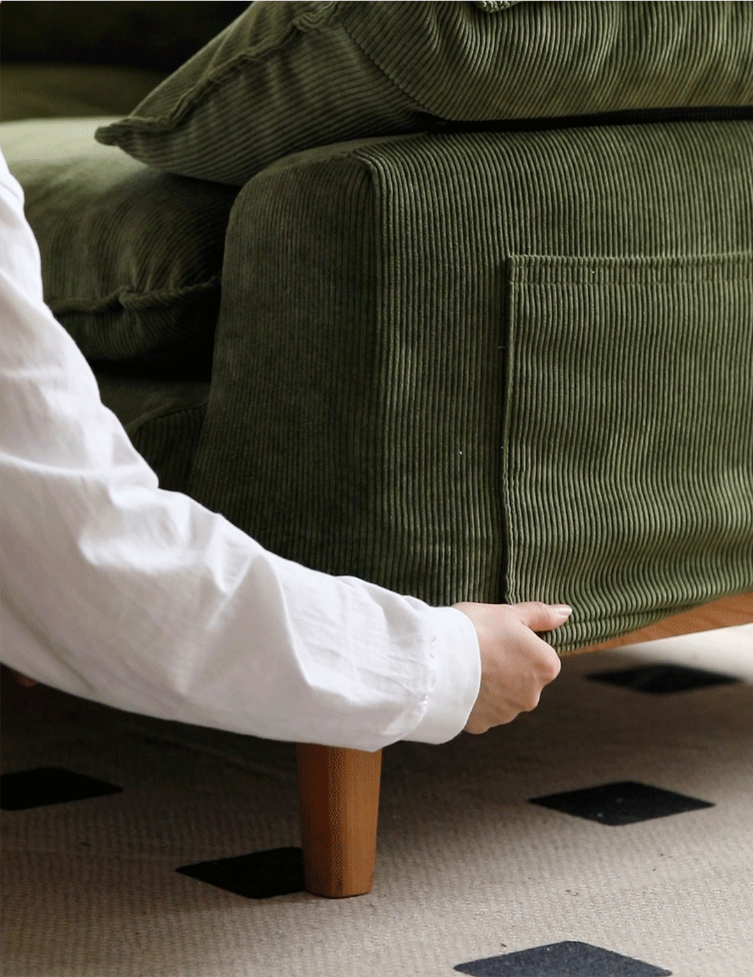 Scandinavian Premium Corduroy Velvet Fabric Removable Sofa Cover