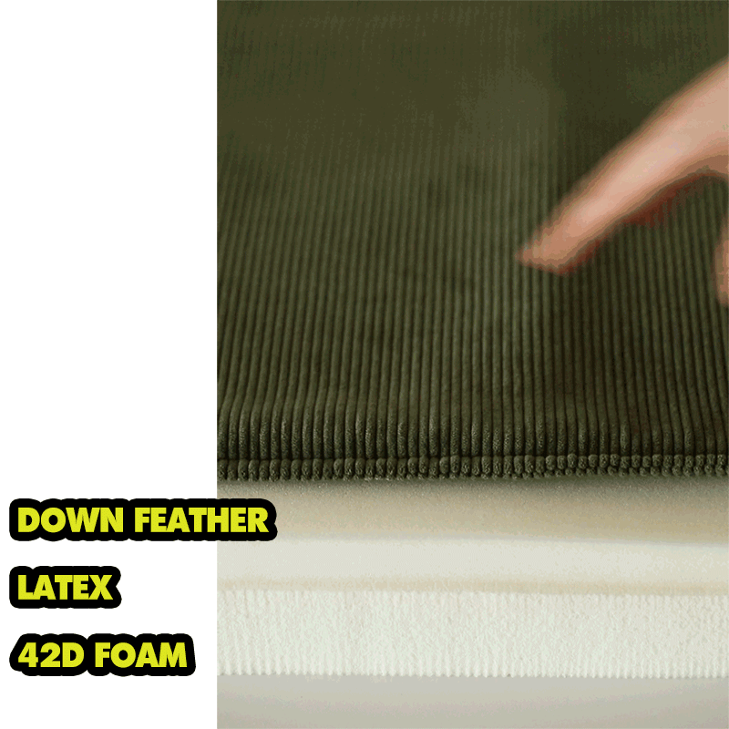 Scandinavian Corduroy Velvet Fabric 3 Seater Sofa INDIGO