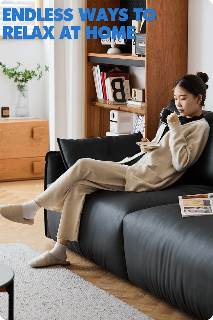 Modern Microfiber Leather Electric Recliner 4 Seater Sofa EVENA