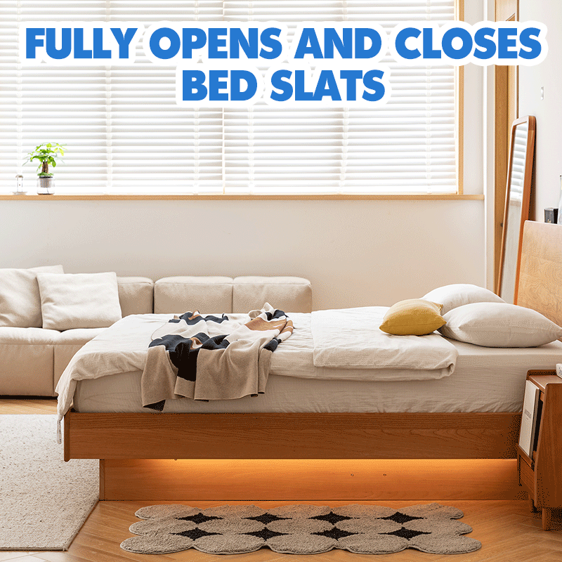 Scandinavian Cherry Wood Electric Lift-Up Storage Bed COASTAL