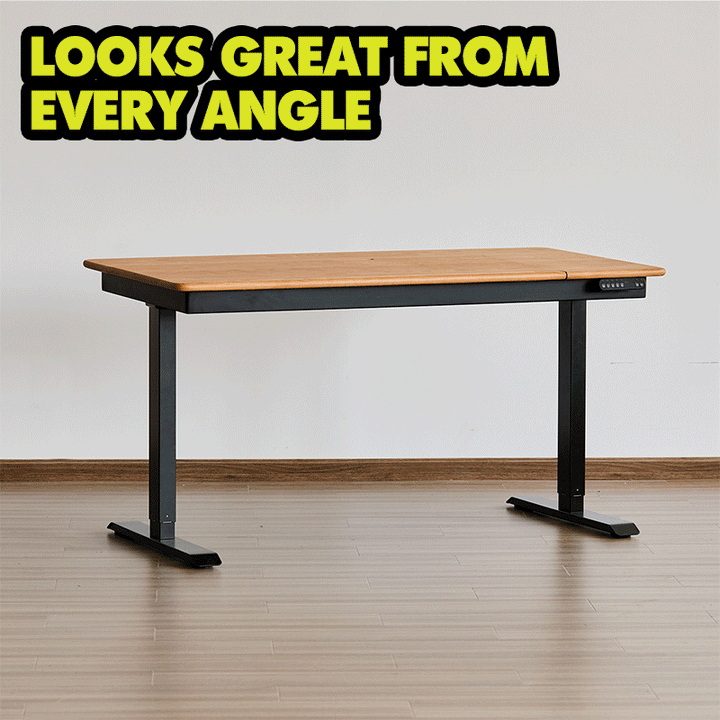 Scandinavian Cherry Wood Electric Height Adjustable Study Table KAZAMA