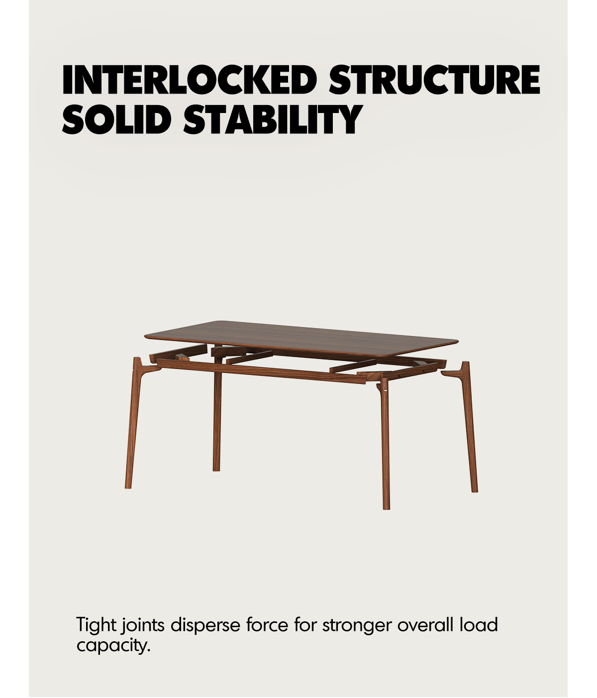 Japandi Walnut Wood Dining Table CHRONO More Details and Instruction_2