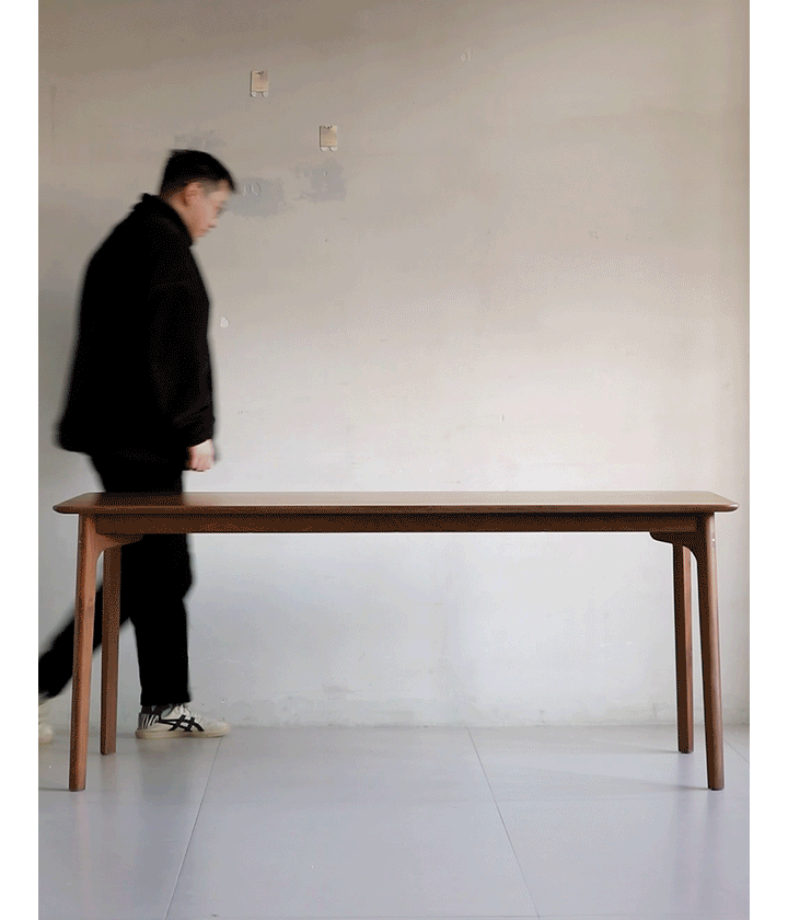 Japandi Walnut Wood Dining Table CHRONO