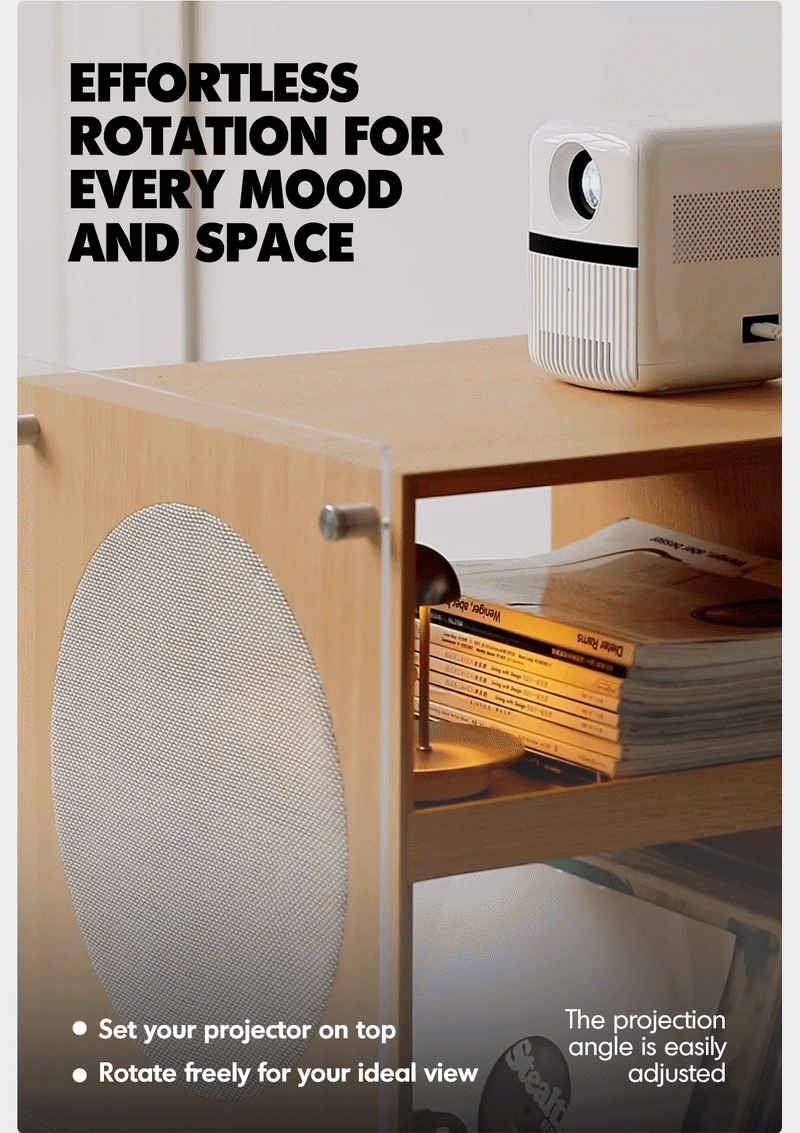 Minimalist Oak Wood Veneer Revolving Side Table MUSE More Details and Instruction_5