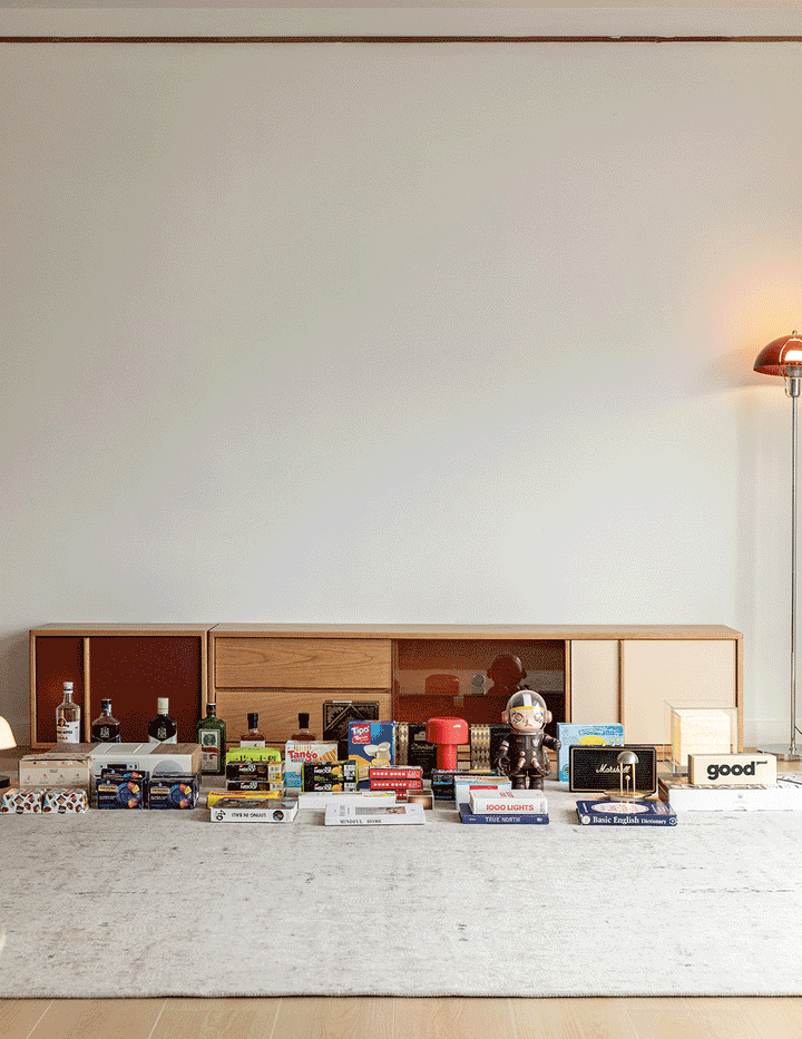 Bauhaus cherry wood tv console time in real life style.